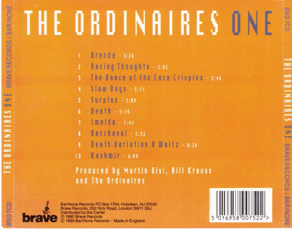 The Ordinaires - One (CD, Album, RE) (Near Mint (NM or M-)) - Image 2