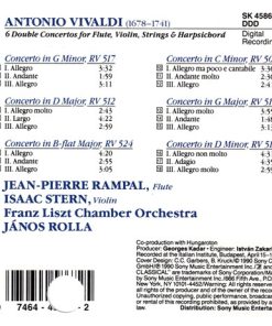 Alternative view of Antonio Vivaldi : Isaac Stern, Jean-Pierre Rampal, Liszt Ferenc Chamber Orchestra - János Rolla - 6 Double Concertos For Flute, Strings & Harpsichord (CD, Album) (Near Mint (NM or M-))