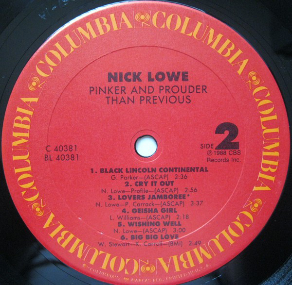 Nick Lowe - Pinker And Prouder Than Previous (LP, Album) (Mint (M)) - Image 4