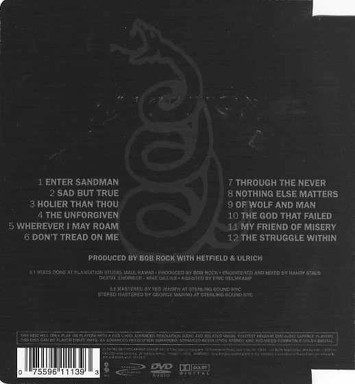 Metallica - Metallica (DVD-A, Album, RE, RM, Multichannel) (Very Good (VG)) - Image 2