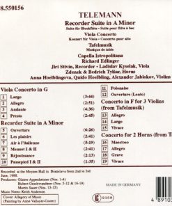Alternative view of Georg Philipp Telemann, Capella Istropolitana, Richard Edlinger - Recorder Suite In A Minor • Viola Concerto • Tafelmusik (CD, Album) (Near Mint (NM or M-))