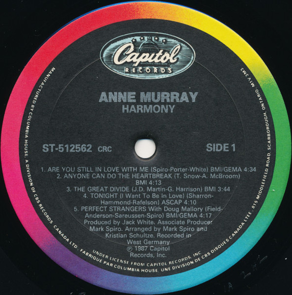 Anne Murray - Harmony (LP, Album, Club) (Mint (M)) - Image 3
