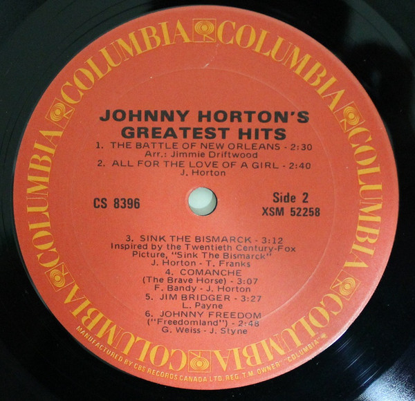 Johnny Horton - Johnny Horton's Greatest Hits (LP, Comp, RE) (Mint (M)) - Image 4