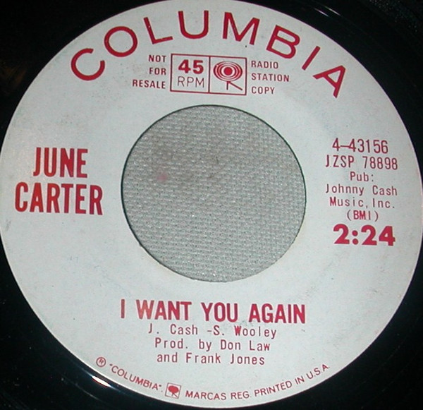 June Carter - Go Away Stranger / I Want You Again (7", Promo) (Very Good (VG)) - Image 2