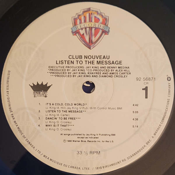 Club Nouveau - Listen To The Message (LP, Album) (Mint (M)) - Image 3