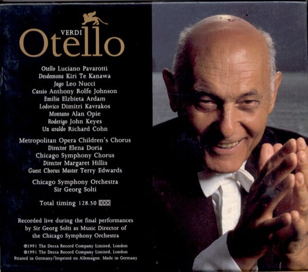 Giuseppe Verdi - Luciano Pavarotti, Kiri Te Kanawa, Leo Nucci, Chicago Symphony Orchestra & Chicago Symphony Chorus, Georg Solti - Otello (2xCD, Album + Box, Sli) (Near Mint (NM or M-)) - Image 2