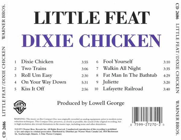 Little Feat - Dixie Chicken (CD, Album, RE, RM) (Near Mint (NM or M-)) - Image 2