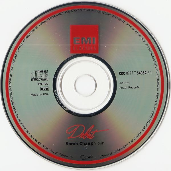 Sarah Chang - Debut (CD, Album) (Near Mint (NM or M-)) - Image 3
