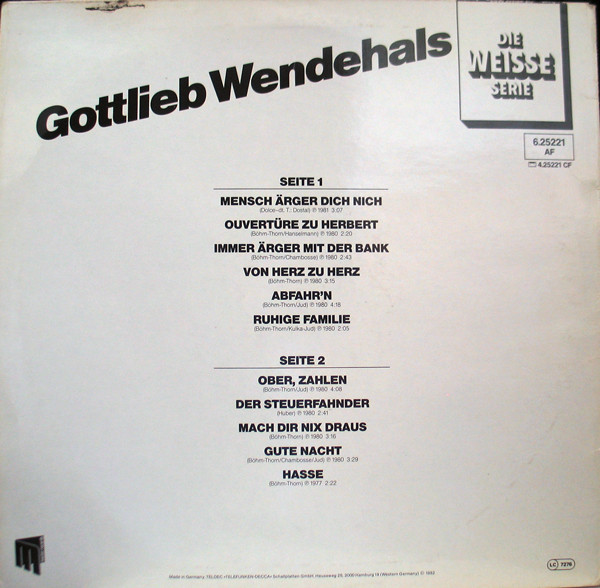 Gottlieb Wendehals - Gottlieb Wendehals (LP, Comp) (Mint (M)) - Image 2