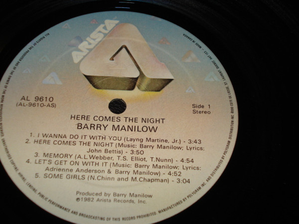 Barry Manilow - Here Comes The Night (LP, Album, Qua) (Mint (M)) - Image 2