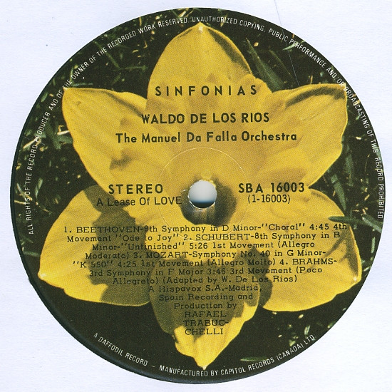 Waldo De Los Rios - Sinfonias (LP) (Mint (M)) - Image 3