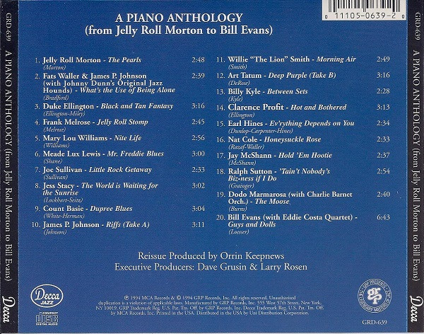 Various - A Piano Anthology (From Jelly Roll Morton To Bill Evans) (CD, Comp) (Near Mint (NM or M-)) - Image 2