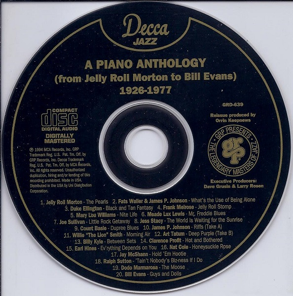Various - A Piano Anthology (From Jelly Roll Morton To Bill Evans) (CD, Comp) (Near Mint (NM or M-)) - Image 3