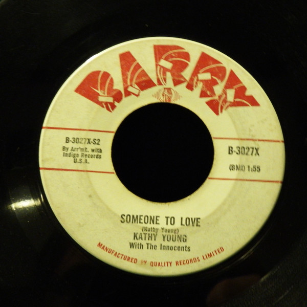 Kathy Young With The Innocents (2) - Happy Birthday Blues / Someone To Love (7", Single) (Near Mint (NM or M-)) - Image 2