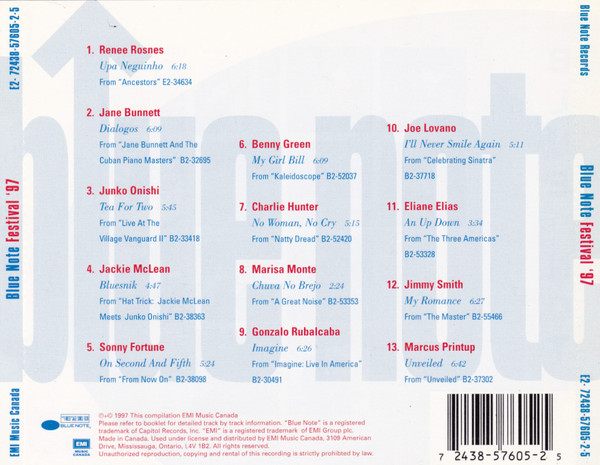 Various - Blue Note Festival '97 (CD, Comp, RM) (Near Mint (NM or M-)) - Image 2