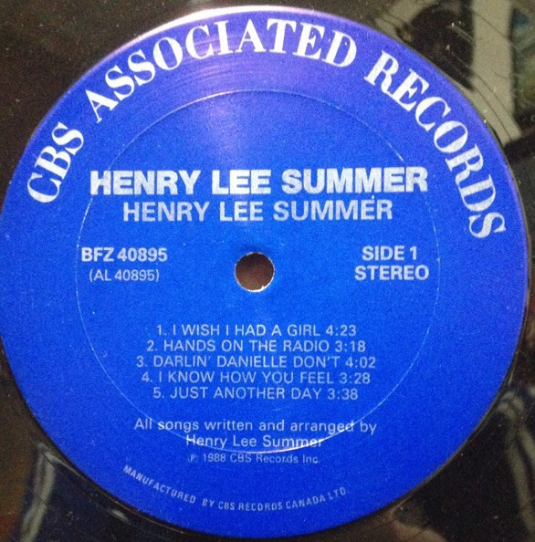 Henry Lee Summer - Henry Lee Summer (LP, Album) (Mint (M)) - Image 3