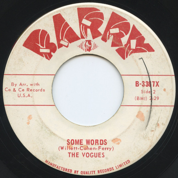 The Vogues - You're The One / Some Words (7", Single) (Near Mint (NM or M-)) - Image 2