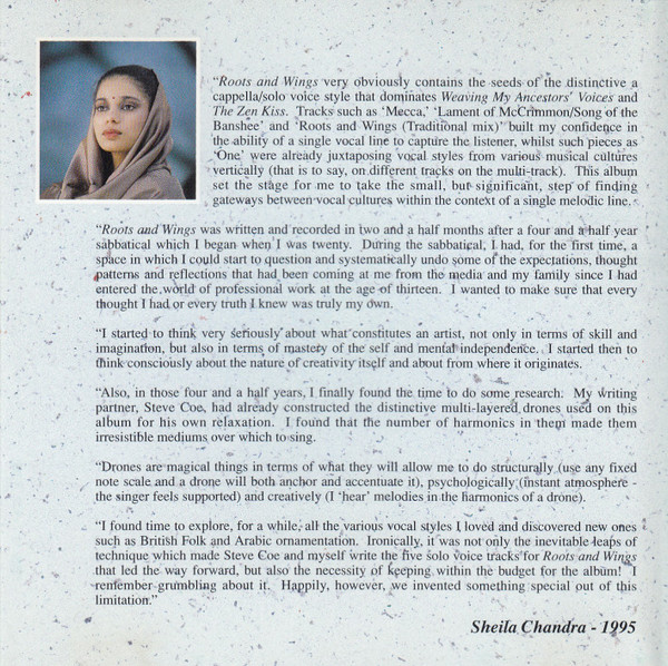 Sheila Chandra - Roots And Wings (CD, Album, RE) (Near Mint (NM or M-)) - Image 4