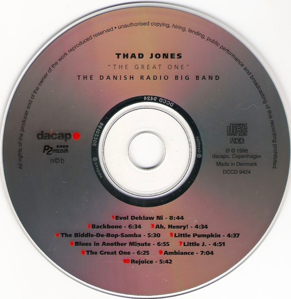 Danish Radio Big Band Plays Thad Jones - The Great One (CD) (Mint (M)) - Image 3