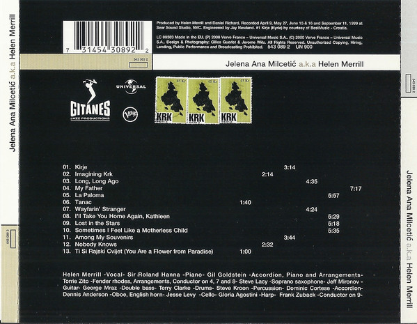 Helen Merrill - Jelena Ana Milcetić a.k.a Helen Merrill (CD, Album) (Near Mint (NM or M-)) - Image 2