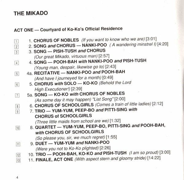 William Gilbert & Sir Arthur Sullivan, Sir Charles Mackerras / The Welsh National Opera Orchestra & Welsh National Opera Chorus - The Mikado (CD, Album) (Near Mint (NM or M-)) - Image 5