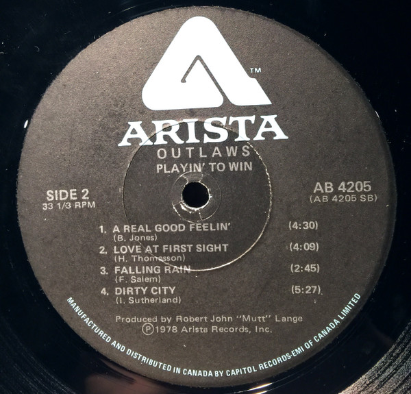 Outlaws - Playin' To Win (LP, Album) (Mint (M)) - Image 3