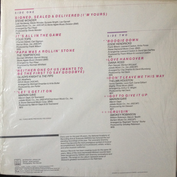 Various - Motown Grammy Rhythm & Blues Performances Of The 70's (LP, Comp) (Mint (M)) - Image 2