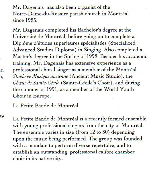 La Petite Bande de Montréal, Martin Dagenais - En La Fête De Noël - O Holy Night (CD, Album) (Near Mint (NM or M-)) - Image 2