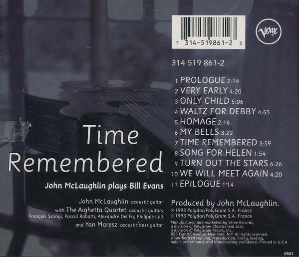 John McLaughlin - Time Remembered (CD, Album) (Near Mint (NM or M-)) - Image 2