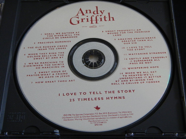 Andy Griffith - I Love To Tell The Story (25 Timeless Hymns) (CD) (Mint (M)) - Image 2