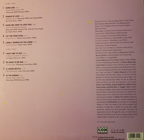 Lynn White - Home Girl (LP, Album) (Mint (M)) - Image 2