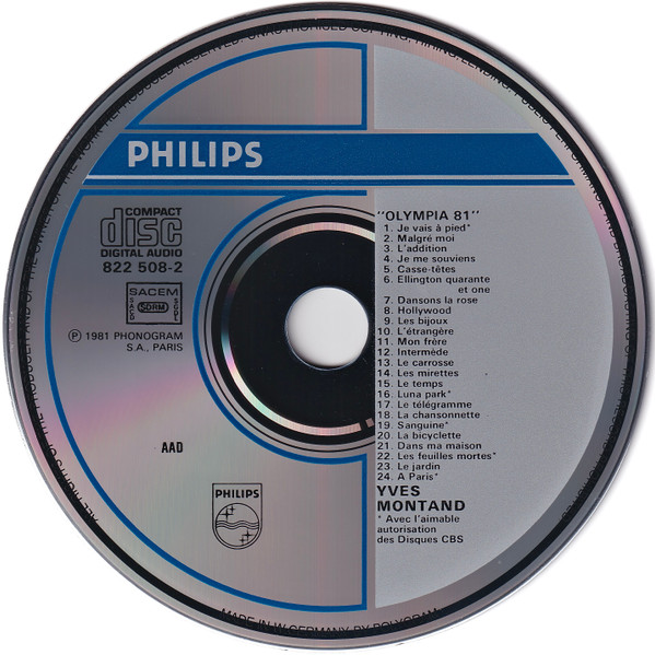 Yves Montand - Olympia "81" Extraits (CD, Album, RE) (Near Mint (NM or M-)) - Image 3