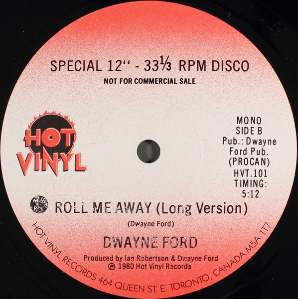 Dwayne Ford - Roll Me Away (Long Version) (12", Mono, Promo) (Mint (M)) - Image 2