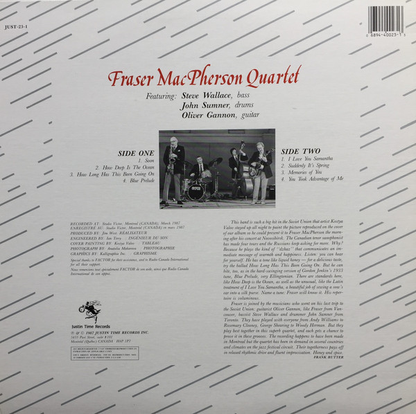 Fraser MacPherson Quartet - Honey And Spice (LP, Album) (Mint (M)) - Image 2