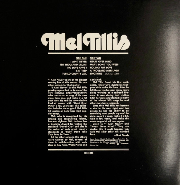 Mel Tillis - Mel Tillis (LP, Album) (Mint (M)) - Image 2