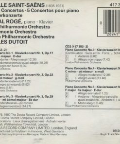 Alternative view of Camille Saint-Saëns, Pascal Rogé, Charles Dutoit - 5 Piano Concertos = 5 Klavierkonzerte (2xCD, RM) (Near Mint (NM or M-))