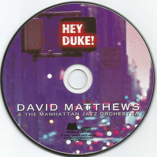 Dave Matthews (3) & The Manhattan Jazz Orchestra - Hey Duke! (CD) (Near Mint (NM or M-)) - Image 3