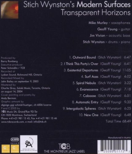 Stich Wynston's Modern Surfaces - Transparent Horizons (CD, Album) (Near Mint (NM or M-)) - Image 2