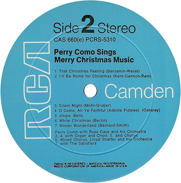 Perry Como - Perry Como Sings Merry Christmas Music (LP, Album, RE) (Mint (M)) - Image 4