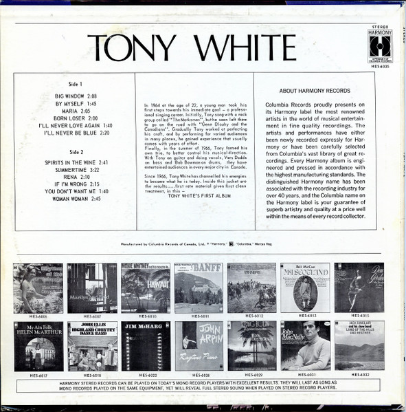 Tony White (17) - Tony White (LP, Album) (Mint (M)) - Image 2