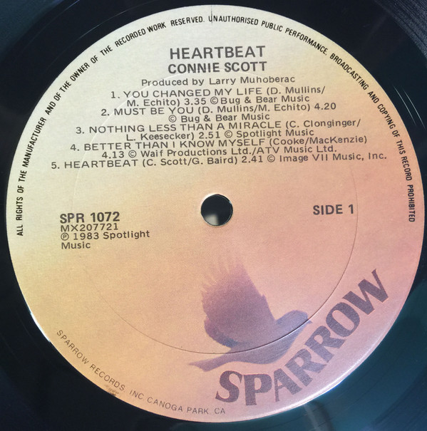 Connie Scott - Heartbeat (LP, Album) (Mint (M)) - Image 3