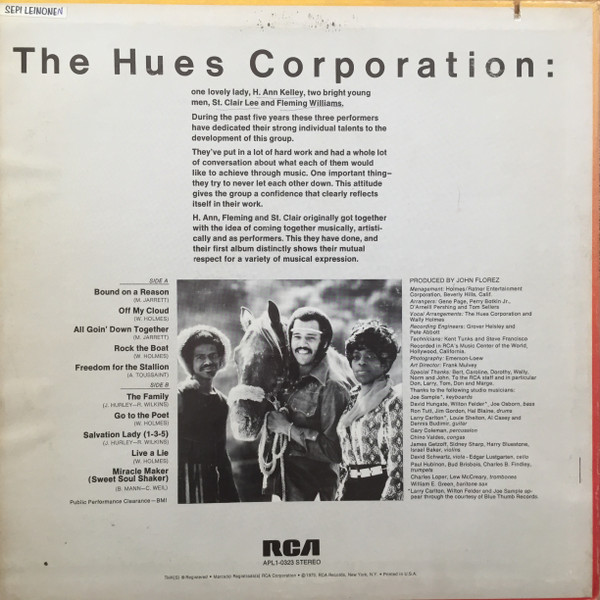 The Hues Corporation - Freedom For The Stallion (LP, Album, Ind) (Mint (M)) - Image 2