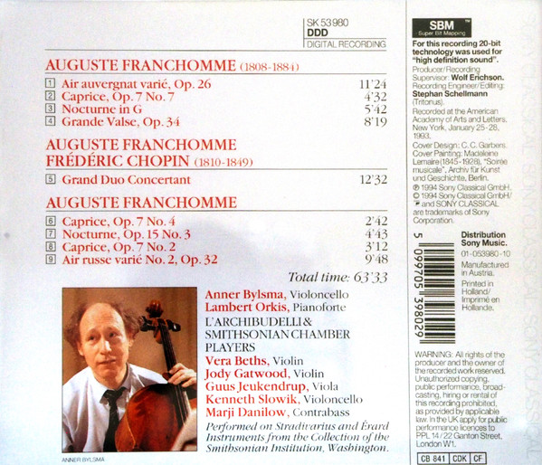 L'Archibudelli & Smithsonian Chamber Orchestra - Franchomme/Chopin Grand Duo Concertand And Other Works (CD, Album) (Near Mint (NM or M-)) - Image 2