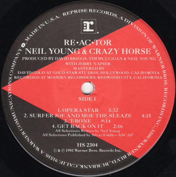 Neil Young & Crazy Horse - Re·ac·tor (LP, Album, Win) (Mint (M)) - Image 3