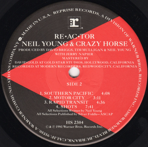 Neil Young & Crazy Horse - Re·ac·tor (LP, Album, Win) (Mint (M)) - Image 4