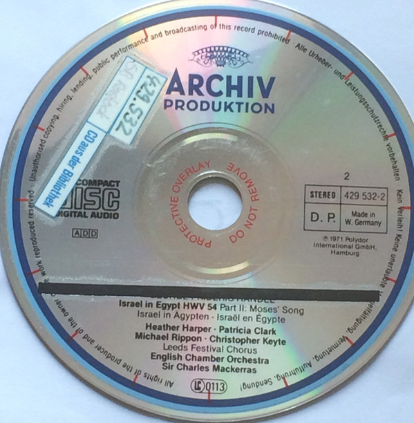 Georg Friedrich Händel, Leeds Festival Chorus, English Chamber Orchestra, Sir Charles Mackerras - Israel In Egypt (2xCD, Album, RE, RM) (Near Mint (NM or M-)) - Image 3