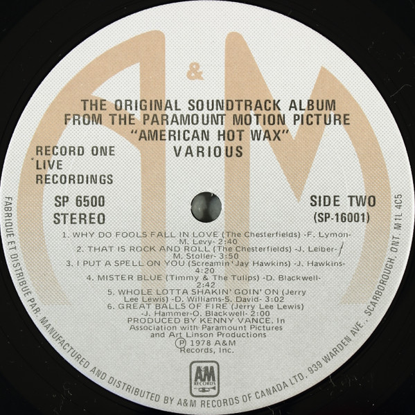Various - The Original Soundtrack Album From The Paramount Motion Picture "American Hot Wax" (2xLP, Album, Comp) (Mint (M)) - Image 5