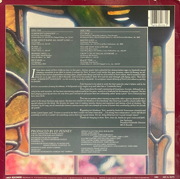 Terri Gibbs - Somebody's Knockin' (LP, Album, Club, Ter) (Mint (M)) - Image 2