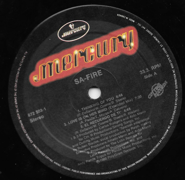 Safire - Thinking Of You (12", Single) (Mint (M)) - Image 3
