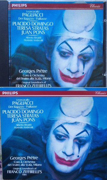 Ruggiero Leoncavallo - Placido Domingo, Teresa Stratas, Juan Pons, Alberto Rinaldi, Florindo Andreolli, Coro Del Teatro Alla Scala & Orchestra Del Teatro Alla Scala, Georges Prêtre - Pagliacci · Der Bajazzo · Paillasse (CD, Album, Sli) (Near Mint (NM or M-)) - Image 4